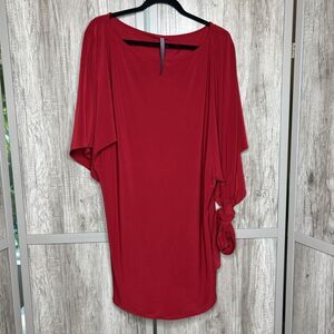 Abi Ferrin Dress Nikki 5-Way Jersey Convertible Red Color Made in USA Size S